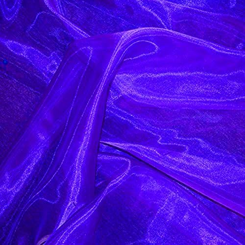 VDS Royal Blue Organza Fabric, 20 Yards Continuous, 45” Wide, Wedding Party Decoration Iridescent Crystal Sheer Shiny Organza Tulle Bridal Dress DIY Crafts Costume Sewing Backdrop Arch Cloth