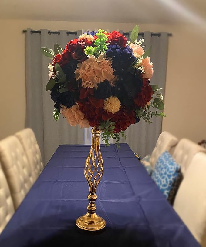 2 Pcs Wedding Centerpieces for Reception Tables, Twist Candleholders Stands Ornaments, Metal Centerpieces Flower Vase for Wedding Party Dinner Event Hotel Home Decor