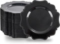 COLOSUS 100pcs Black Plastic Dessert Plates - 7.5 Inch- Heavy Duty Disposable Plastic Appetizer/Salad/Cake Plates for Party Wedding Birthday and Everyday Use