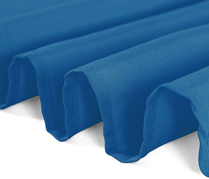 108 inch Round Tablecloth Washable Polyester Table Cloth Decorative Table Cover for Wedding Party Dining Banquet（108 inch, Mediterranean Blue）