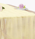 Pearl Table Runner 29 x 120 Inch Tulle Fabric Lace Table Runners Boho Rustic Tablecloth for Bridal Shower Birthday Party Wedding Arch Aisle Veil Dessert Table Decor(1 Pack, Ivory)