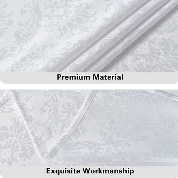SASTYBALE White Cloth Napkins 20 x 20 Inch Set of 4, Washable Jacquard Damask Table Napkin for Kitchen Dining, Party, Wedding, Banquet(Square 20 x 20 Inch, 4 Pieces/Packs)