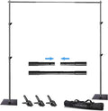 SLOW DOLPHIN Pipe and Drape Photography Backdrop Stand Kit Adjustable Photo Background Stand 10ft x 6.5ft with Metal Base for Parties Weddings Birthday Party Events Photo Booth