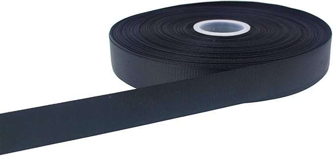 Jesep One Roll 100 Yards 1" Soild Grosgrain Ribbon Boutique Gift Wrapping Package Ribbon, DIY Crafts Bow Hair Headband Accessories Assorted Ribbon#30 (1" 25mm, Black)