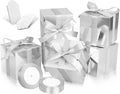 100 Pack Small Gift Boxes, 3x3x3 Inches Favor Boxes Silver Paper Gift Boxes with Lids for Presents, Crafting, Cupcake Boxes, Gifts, Candy Boxes for Wedding Party Bridal Shower Baby Shower Favors