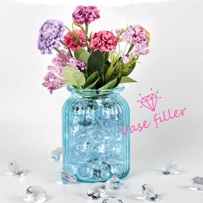 YGDZ Clear Acrylic Diamonds, 30mm Big Clear Crystals Diamond for Wedding Party Decoration Table Scatter Bridal Shower Vase Fillers, 1.5 Pounds