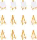 MECCANIXITY Mini Plastic Display Easels, 6.3"x3.4"A-Frame Plastic Painting Tabletop Easels Holder Stand for Photos Cards Artists Beginners Displaying Small Canvases Art(Pack of 12, Yellow)