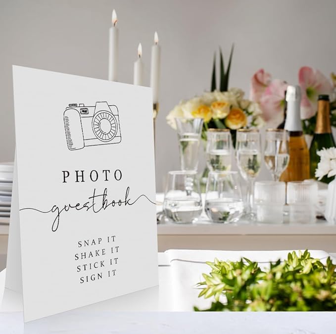 Wedding Photo Guestbook Sign 8 x 11 Inch, Photo Guest Book Sign, Photo Minimalist Wedding Sign, Reception Signage, Snap It Sign, Modern Wedding Sign WDS17