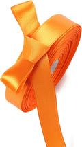 5/8" x 50 Yards Autumn Orange Satin Ribbon Single Faced Fabric Ribbons for Gift Wrapping, Crafting, Bows Making, Sewing, Wedding, Home Decor