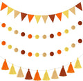 Irenare 9.8 ft Pom Pom Garland Felt Colorful Tassel Banner Christmas Party Pompoms Garland Decorations Felt Pennant Banner for Classroom Home Mantel Fireplace Birthday(Autumn Colors)