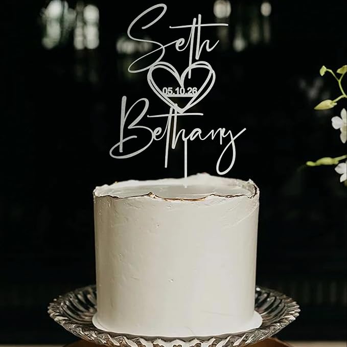 Wedding Cake Toppers, Wedding Cake Toppers Bride and Groom, Custom Cake Topper, Customize Your Own Anniversary Mr and Mrs Cake Topper,Rustic cake topper,Date wedding Cake topper.Wooden Cake topper