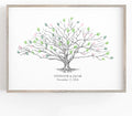 Guestbook Tree, Low Oak Thumbprint Alternative Guest Book Wedding, Family Reunions (Guestbook Sizes: 13" x 19" to 24" x 36")