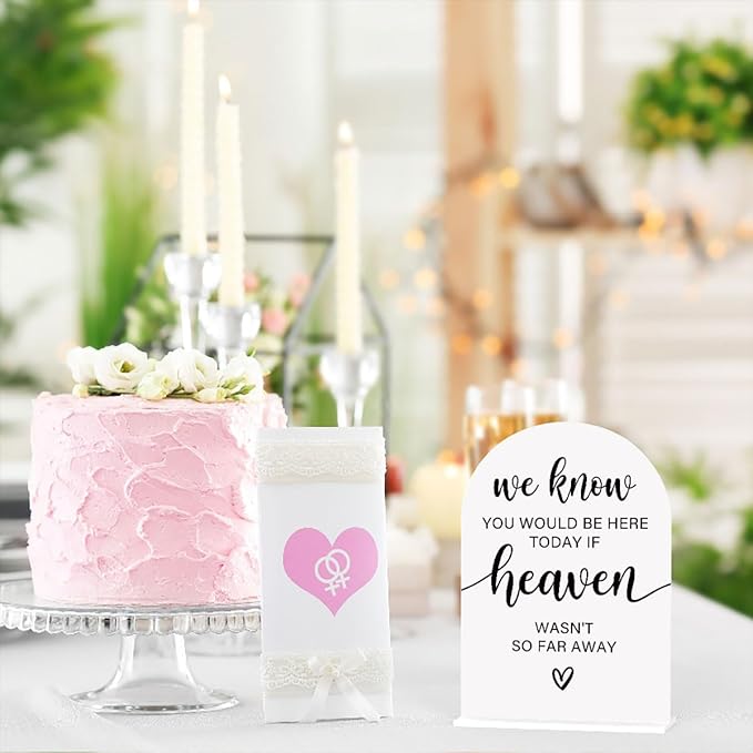 Acrylic Sign, Reception Table Decoration, We Know You Would be Here Today Sign for Ceremony, Modern Font Table Signs, Acrylic Tables Top Signs for Ceremony and Reception (White)
