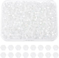 PATIKIL 1000pcs 3mm Bicone Glass Crystal Beads, Faceted Glass Spacer Beads with Box for Jewelry Making Bracelet Necklace Earrings DIY Suncatcher Craft, Pure White AB
