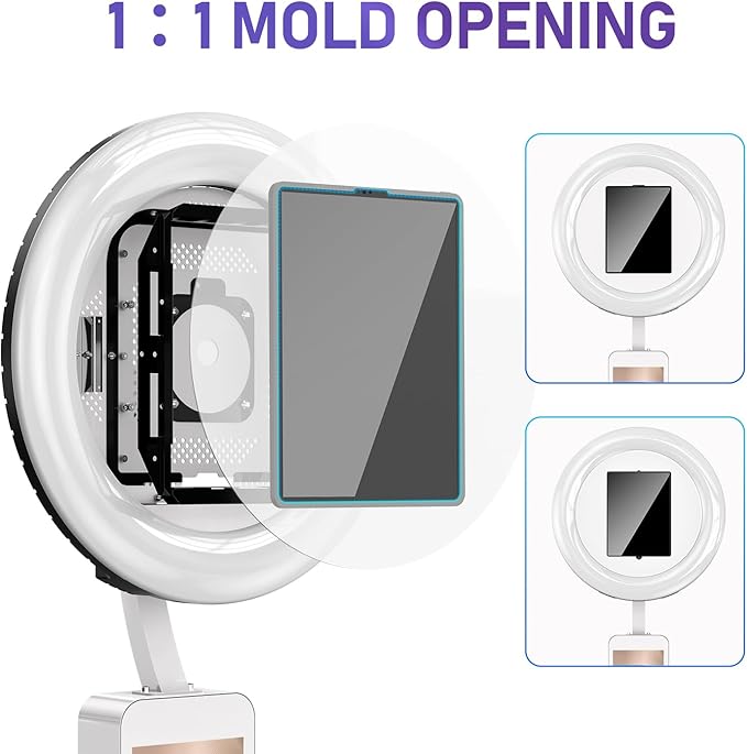 HARZHI Portable Photo Booth Compatible with Ipad 12.9in 10.9in 10.2in, for Ipad Photo Booth Shell Stand Stand Provide Chacktok PhotoBooth Software for Party and Wedding, Flight Case