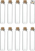 uxcell 10Pcs Mini Glass Bottles with Cork Stoppers, 25ml Small Clear Bottles Glass Empty Jars Vials for DIY Crafts Party Wedding Decor Favors