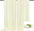 2 Panels Cream Backdrop Curtain, 10 x 10 Feet Background Curtains for Parties, Weddings, Baby Showers, Bachelorette Halloween, Christmas Birthday Party Photoshoot Backdrop Curtains Decorations