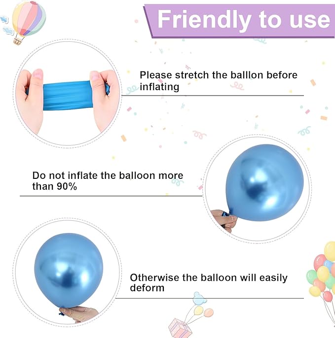 Snow Balloons Set, Pearl Purple Blue Metallic Purple Blue Snowflake Latex Balloon with Silver Confetti Balloons for Winter Wonderland Christmas Princess Girl Birthday Baby Shower Party Decor