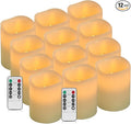Vinkor Flameless Candles (Ivory Set of 12 （D: 3" x H: 4"）)