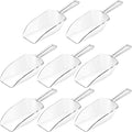 Hestya 8 Pcs Christmas Multi Purpose Clear Plastic Scoops for Candy Buffet Acrylic Kitchen Ice Food Popcorn Scoops for Protein Powders, Ice Cream, Coffee, Tea Jar (6.7 Inch)