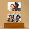 Personalized Anniversary Couple Gifts for Women & Men, Custom Picture Frames with Photo, Personalized Photo Frame with Night Light, Custom Birthday Gifts for Her Him Girlfriend Boyfriend