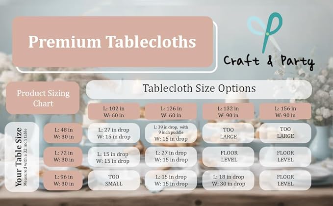 Craft And Party Rectangle Tablecloth, 90 x 156 Inch White Tablecloth, 8ft Rectangle Table Cloth, Polyester Fabric Washable Tablecloth for Home, Party, Wedding or Restaurant Use.
