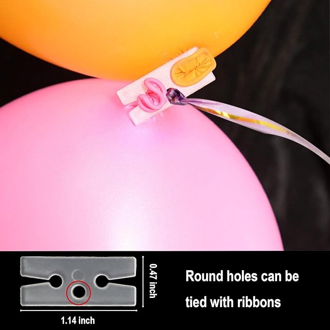 200pcs Plastic Balloon Clips Ties for Sealing H Shape Bulk Balloon Ties Clips Tool for Birthday Wedding Baby Shower Party Decorations