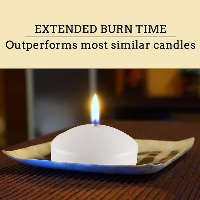 3 Inch Floating Candles Set of 24, Unscented White Candles for Wedding, Pool Party, Holiday Centerpieces & Home Decor