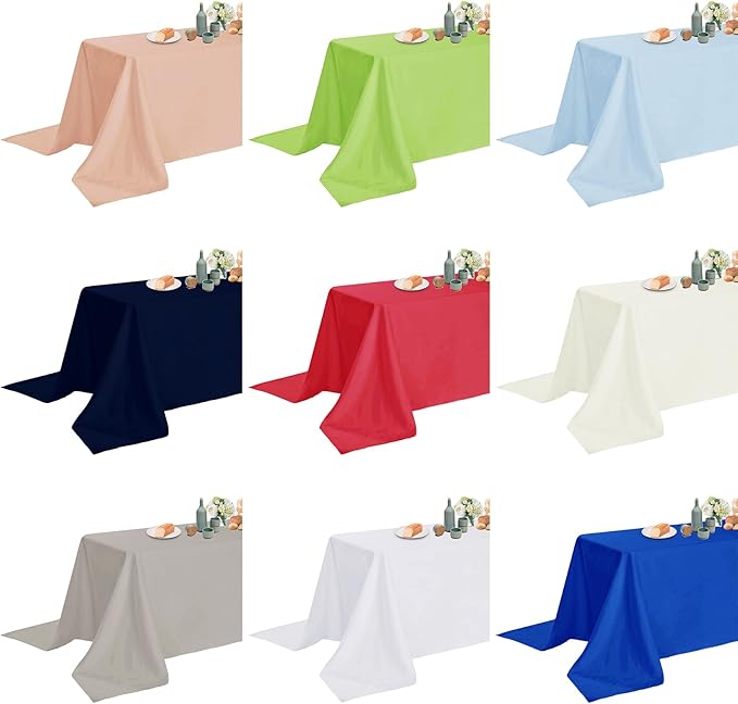 Fokitut 2 Pack Waterproof Rectangle Tablecloth, 60x102 Inch, Stain Resistant and Wrinkle Polyester Table Cloth, Fabric Table Cover for Kitchen Dining, Wedding, Party, Holiday Dinner-Red