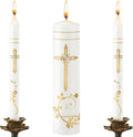 Frienda Unity Candles for Wedding Ceremony Set Wedding Unity Taper Candles Catholic Religious Ceremony Accessories(Retro Style)