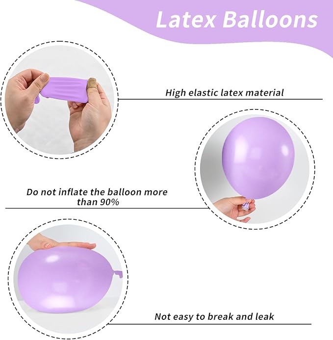 52 PCS 12 Inch Metallic Chrome Pink and Purple Latex Balloons for Girls Birthday, Baby Shower, Wedding Party Decoration
