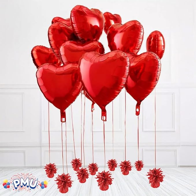 PMU 3 Pcs Kisses Balloon Weights - Decorative Balloon Weight for Christmas, Thanksgiving, Birthday, Party Favors, Wedding & Baby Shower - 6oz. Red, Pkg/3