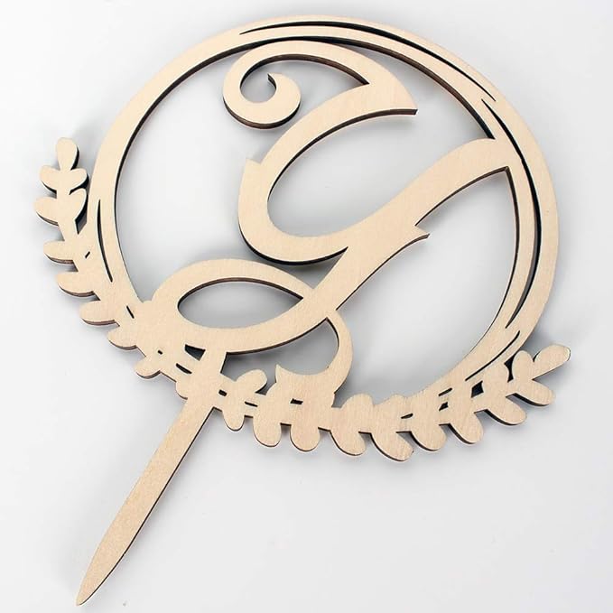 LINGTEER Personalized Inital Letter Y Wooden Cake Topper Perfect for Birthday Rustic Wedding Anniversary Keepsake Party Decoration