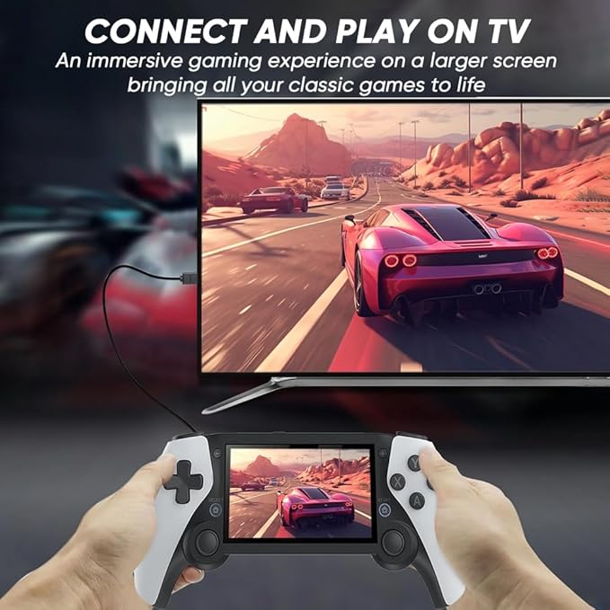 Retro Handheld Game Console – 20,000+ Built-in Games, 4.3″ IPS Screen, TV Output, 64 GB TF (128 GB Expandable), 3000 mAh Battery, Wireless Support for Handheld Gaming (1 Pack)