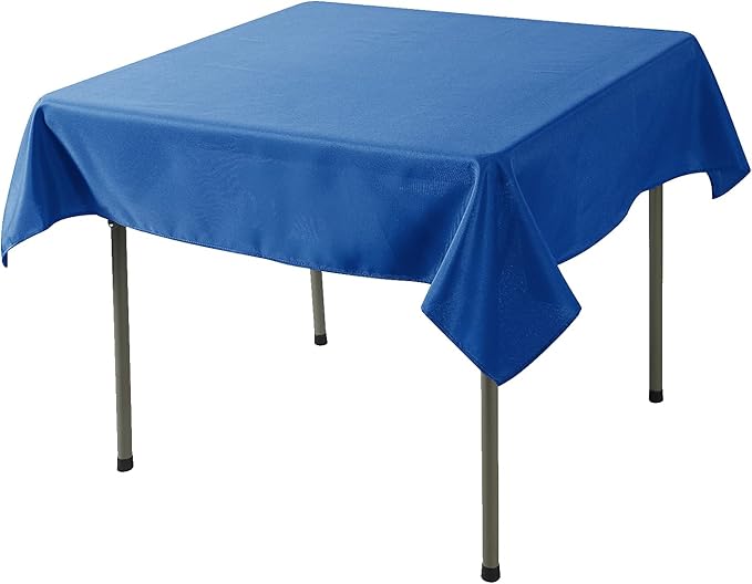 Cupuamon Square Tablecloth 52x52 inch Washable Polyester Fabric Table Cloth for Wedding Party Dining Banquet Decoration（52x52,Mediterranean Bule）