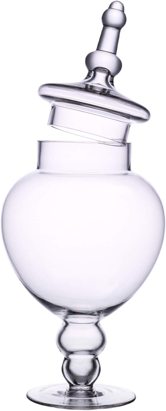 Clear Glass Apothecary Jars, Diamond Star Large Candy Buffet Display, Elegant Storage Jar, Decorative Wedding Candy Organizer Canisters (Height: 15.5" Body: 6.5"; 64 FL.OZ)