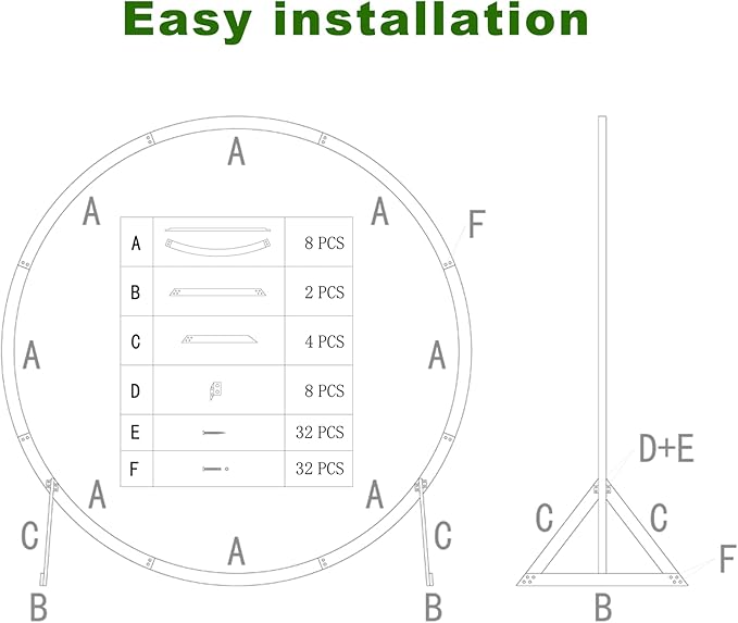 7.5FT Circle Wood Arch for Wedding Ceremony Arbor Backdrop Stand for Garden Wedding Parties