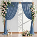 MLMW Wedding Arch Draping Fabric 1 Panel 29" x 20Ft Dusty Blue Sheer Wedding Arch Backdrop Drapes Outdoor Curtain for Ceremony Party Background Ceiling Decor