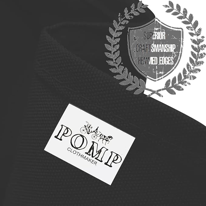Pomp Black 120" Inch Round Premium Polyester Tablecloth (4 Pack) | Wrinkle + Stain Resistant Easy Care Fabric | Fits Round or Circle Table