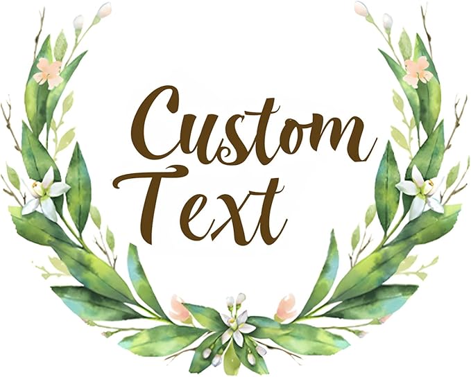 Premium Custom Stickers Labels - Personalized Stickers for Businesses Logo and Name. Birthday Pets and Label Product Boxes Wedding Favors Waterproof Labels (Wreath 6, 3 inch)