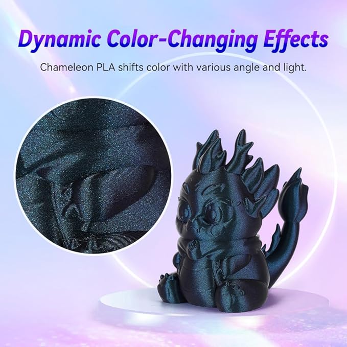 FLASHFORGE 3D Printer Filament Chameleon PLA Color Shift Filament 1.75mm, Changes Color with Light and Angles, 1KG Spool (2.2lbs), Dimensional Accuracy +/- 0.02mm for FDM 3D Printers (Burnt Titanium)