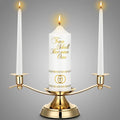 Irenare Unity Candles with Holder for Wedding Ceremony Wedding Decortions Accessories Glass Candle Holder Pillar Candle for Formal Events Church(Elegant)
