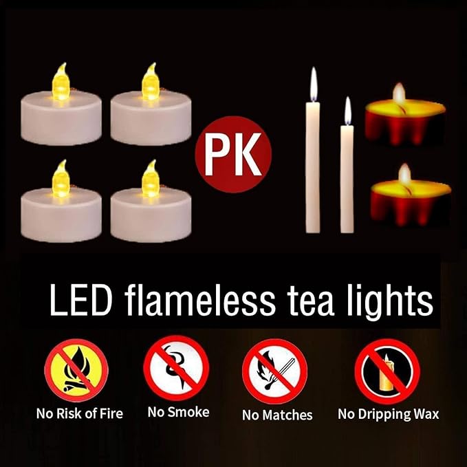 Tea Light Candles with Remote Control,Flickering Flameless LED Candle,Long Lasting 400+Hours,Battery Operated with Timer for Home Decoration Seasonal &Festival Celebration Warmyellow (5pcs)