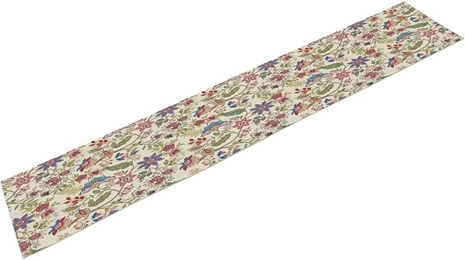 Spring Floral Table Runner, Boho Floral Pattern Natural Plant Table Decoration for Home Kitchen Restaurant Holiday Party,13in（33cm） W * 120in（305cm） L