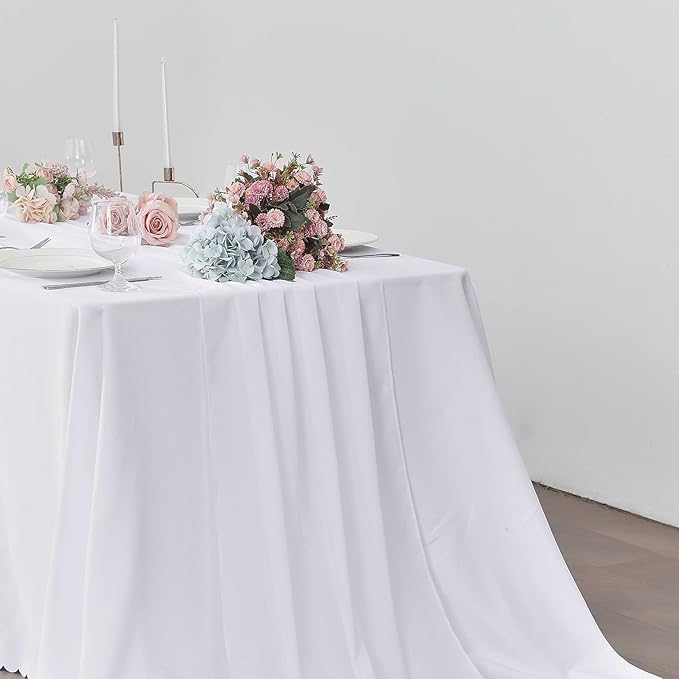 5 Pack 10Ft White Chiffon Table Runner Sheer 29x120 Inch for Romantic Wedding Decor Bridal & Baby Shower Birthday Rustic Party Decoration