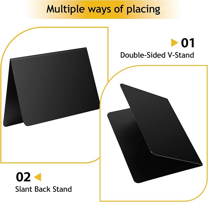 4" x 3" Mini Chalkboard Signs for Food, 28 Pack Mini Table Chalkboard Signs for Buffet, Reusable Drink and Food Signs for Buffet Display, Party and Bakery