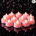 Amagic 24 Pack Pink Flameless LED Tea Lights Candles Battery Operated, Electric Fake Tealight Candles for Votive, Wedding, Table Centerpiece, Theme Party, Aniversary, Proposal, Christmas, Pink Base
