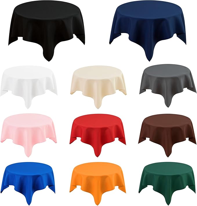2 Pack Small Square Table Cloth 36X36 Inch Beige Washable Fabric Tablecloth Polyester Solid Tables Cover for Night Stand End Table Side Table Outdoor Indoor