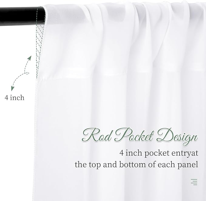 6 Panels White Ceiling Drapes 5ftx15ft Wedding Ceiling Drapes Chiffon Fabric Arch Draping Sheer Curtains Soft Drapery Draping Wedding Ceiling Decorations for Party Ceremony Stage Swag