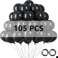 12 Inch Black Balloons, 105 Pcs Party Latex Balloons for Birthday Party, Graduation, Wedding Decorations Supplies (Black)